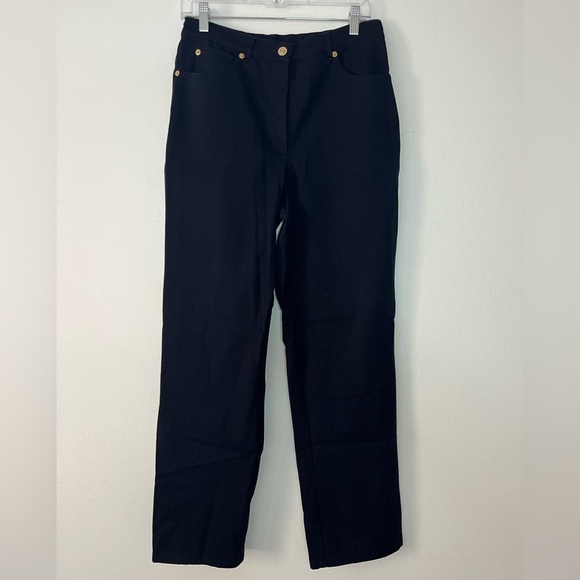 St. John Sport by Marie Gray Women’s Navy Straight Leg Pants Size 10 - Picture 1 of 6